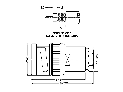 BNC Stright Male Clamp-on Type